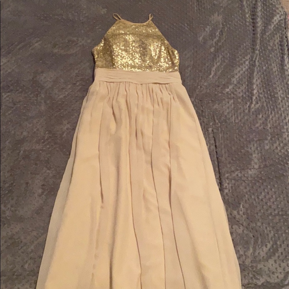 Gold sequin bridesmaid dress